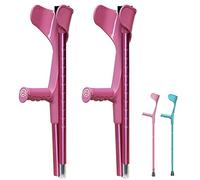 Un Paio di Stampelle Pieghevoli per L'avambraccio (Rosa/Blu), Stampelle Regolabili in Altezza (93-115 cm), Stampelle Leggere in Alluminio, Altezza Adatta 4'7“ -6' (Colore : Rosa, Dimens
