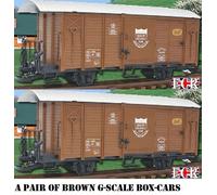 Un Paio Yes 2 G Scala 45mm Scatola Ferrovia Misura Auto Marrone Cargo Vagone