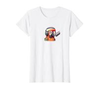 Un Pappagallo con Microfono Maglietta con Stampa Grafica Economica