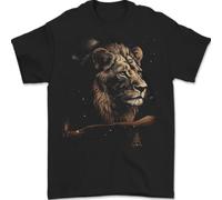 Un Pensierosa Leone Nel Deserto Uomo T-Shirt 100% Cotone