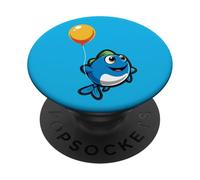 Un pesce carino vola con un palloncino. Pesce volante PopSockets PopGrip Adesivo