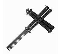 Un pezzo durevole metallo pieghevole pettine comodo acciaio pettine per capelli leggero portatile formazione farfalla pettine pieghevole per pettine trainer