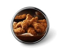 Un piatto di pollo fritto rotondo distintivo personalizzato in metallo spilla da bavero distintivo adatto per abbigliamento borse cappello spilla stampata umoristica distintivo decorazioni per feste