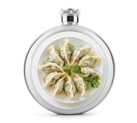Un piatto di ravioli, fiaschetta rotonda in acciaio inox a prova di perdite, fiaschetta per whisky, regalo di compleanno, Natale, per uomini, donne, damigella d'onore, feste di nozze, 141,7 g