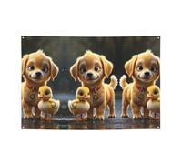 Un piccolo anatroccolo giallo che stampa striscioni per le vacanze e fondali da appendere - decora facilmente la scena della tua festa