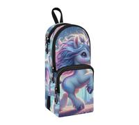 Un piccolo astuccio carino con unicorno in rampa nella foresta magica, grande capacità portapenne con scomparto per studenti a forma di zainetto organizer per cancelleria astuccio portapenne per