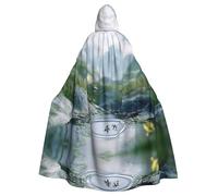 Un piccolo mantello con cappuccio per adulti da stagno per Halloween, lungo mantello da strega da vampiro, mantello da fiera medievale rinascimentale per cosplay, balli in maschera e feste a tema.