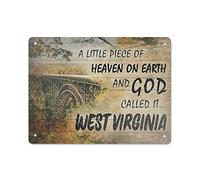 Un piccolo pezzo di paradiso sulla terra e Dio l'ha chiamato West Virginia Retro Targa in metallo Poster in metallo Targa vintage Bar caffetteria Home Outdoor Decor Cucina Ferro dipinto Cafe Club Man