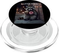 Un piccolo procione selvaggio ama le ciambelle e il caffè freddo PopSockets PopGrip per MagSafe