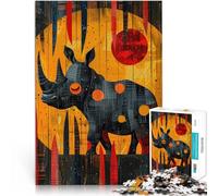 Un piccolo rinoceronte è adorabile Puzzle da 1000 pezzi per adolescenti Gioco impegnativo Attività divertenti a casa, regali di compleanno, regali di viaggio, 38x26cm