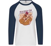 Un Pollo IN Rilievo Su Paese Musica Uomo L/S Baseball T-Shirt