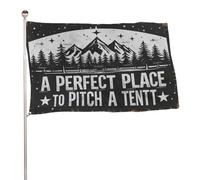 "Un posto perfetto per piantare una tenda" 2x3 piedi, resistente striscione decorativo per esterni, bandiere di benvenuto per patio, bandiere primaverili per cortile