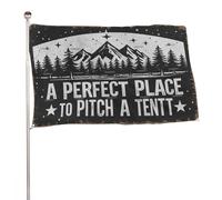 "Un posto perfetto per piantare una tenda" 3x5 piedi, resistente striscione decorativo per esterni, bandiere di benvenuto per patio, bandiere primaverili per cortile