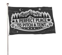 "Un posto perfetto per piantare una tenda" 4x6 piedi, resistente striscione decorativo per esterni, bandiere di benvenuto per patio, bandiere primaverili per cortile