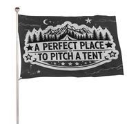 "Un posto perfetto per piantare una tenda" 5x8 piedi, resistente striscione decorativo per esterni, bandiere di benvenuto per patio, bandiere primaverili per cortile