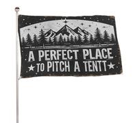 "Un posto perfetto per piantare una tenda" 5x8 piedi, resistente striscione decorativo per esterni, bandiere di benvenuto per patio, bandiere primaverili per cortile