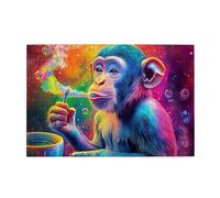 Un Primate Colorato Con Una Scimmia Che Trasporta Una Tazza Di Caffè 1000 Pezzi Puzzle Per Adulti Puzzle In Legno Per Adulti Regali Decorazione Della Casa