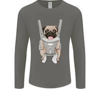 Un Pug In Un Imbracatura Per Bambini Divertente Cane Uomo Manica Lunga T-Shirt