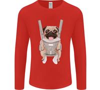 Un Pug In Un Imbracatura Per Bambini Divertente Cane Uomo Manica Lunga T-Shirt