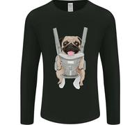 Un Pug In Un Imbracatura Per Bambini Divertente Cane Uomo Manica Lunga T-Shirt