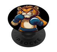 Un pugno feroce in avanti con questo fantastico look da pugile leone PopSockets PopGrip Adesivo