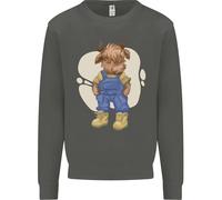 Un Pullover Per Bambini Con Un Vitello Highland Cow