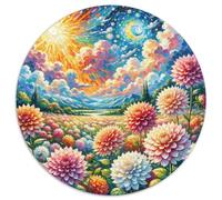 Un Puzzle Circolare Tematico Su Dahlia Con 1000 Pezzi Progetto Per Adatto Ai Ragazzi | Sviluppare La Creatività | Senso Di Realizzazione | 1000pcs (67.5x67.5cm)