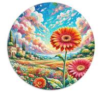 Un Puzzle Circolare Tematico Su Gerbera Con 1000 Pezzi Progetto Per Adatto Ai Ragazzi | Come Attività Familiare | Senso Di Realizzazione | 1000pcs (67.5x67.5cm)