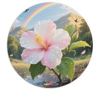 Un Puzzle Circolare Tematico Su Hibiscus Syriacus Con 1000 Pezzi Progetto Per Adatto Ai Ragazzi | Come Attività Familiare | Senso Di Realizzazione | 1000pcs (67.5x67.5cm)