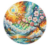 Un Puzzle Circolare Tematico Su Peach Blossom Con 1000 Pezzi Progetto Per Adatto Ad Adulti E Bambini | Sviluppare La Creatività | Senso Di Realizzazione | 1000pcs (67.5x67.5cm)