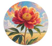 Un Puzzle Circolare Tematico Su Peony Con 1000 Pezzi Progetto Per Adatto Ai Ragazzi | Come Attività Familiare | Senso Di Realizzazione | 1000pcs (67.5x67.5cm)