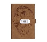 Un quaderno A5 PU da 100 fogli/200 pagine, blocco for password vintage con lucchetto, clip for diario, registro manuale creativo ispessito Per Organizzare e Prendere Aappunti(Chocolate)