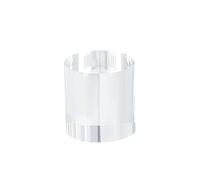 un quadrato acrilico che mostra, Blocco espositivo cilindrico in acrilico trasparente, solido e lucidato, diametro 60 mm, altezze multiple(Height 60mm)