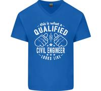 Un Qualificato Civile Engineer Looks Like Uomo Scollo A V Cotone T-Shirt