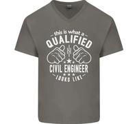 Un Qualificato Civile Engineer Looks Like Uomo Scollo A V Cotone T-Shirt