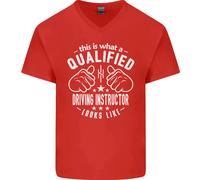 Un Qualificato Driving Instructor Looks Like Uomo Scollo A V Cotone T-Shirt
