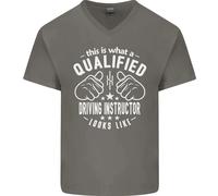 Un Qualificato Driving Instructor Looks Like Uomo Scollo A V Cotone T-Shirt