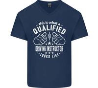 Un Qualificato Driving Instructor Looks Like Uomo Scollo A V Cotone T-Shirt
