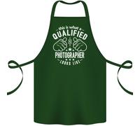 Un Qualificato Fotografo Guarda Come Cotone Grembiule 100% Biologico