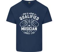 Un Qualificato Musicista Looks Like Uomo Scollo A V Cotone T-Shirt