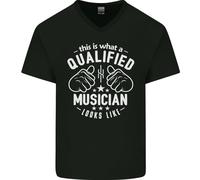 Un Qualificato Musicista Looks Like Uomo Scollo A V Cotone T-Shirt