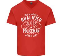 Un Qualificato Poliziotto Looks Like Uomo Scollo A V Cotone T-Shirt