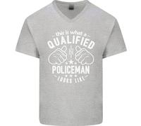 Un Qualificato Poliziotto Looks Like Uomo Scollo A V Cotone T-Shirt