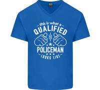 Un Qualificato Poliziotto Looks Like Uomo Scollo A V Cotone T-Shirt