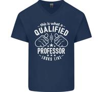 Un Qualificato Professore Looks Like Uomo Scollo A V Cotone T-Shirt