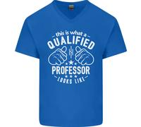 Un Qualificato Professore Looks Like Uomo Scollo A V Cotone T-Shirt