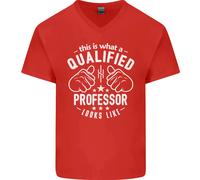 Un Qualificato Professore Looks Like Uomo Scollo A V Cotone T-Shirt