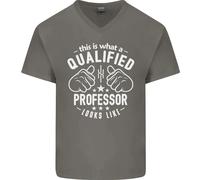 Un Qualificato Professore Looks Like Uomo Scollo A V Cotone T-Shirt