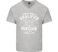 Un Qualificato Professore Looks Like Uomo Scollo A V Cotone T-Shirt