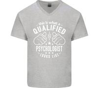 Un Qualificato Psychologist Looks Like Uomo Scollo A V Cotone T-Shirt